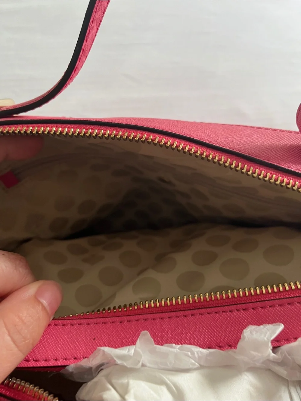 kate spade Bright Pink Saffiano Satchel with Gold Hardware